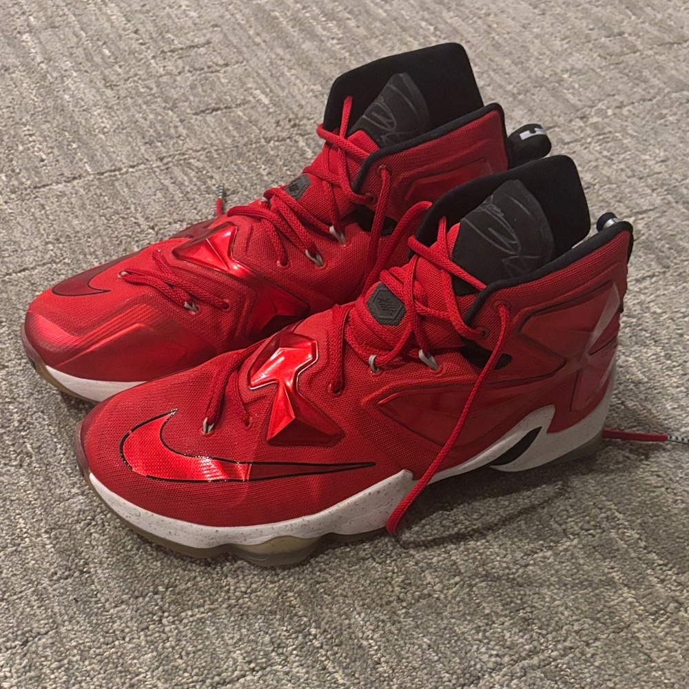 Nike LeBron 13 Away Red and Black Sneakers